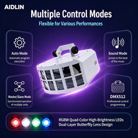 Lampu Kupu-kupu LED 30W Lapis Ganda RGBW 4in1 DMX512 Aktif Suara Otomatis DJ Disko KTV Pesta Efek Pencahayaan Panggung