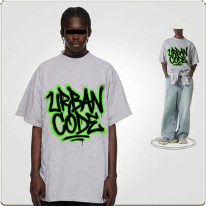 T-shirt Homme Oversize en Coton Lourd 300 GSM Délavé à l'Acide, Coupe Boxy Courte, Imprimé Graphique, Style Streetwear, Logo Personnalisé, OEM ODM - Product Image 2