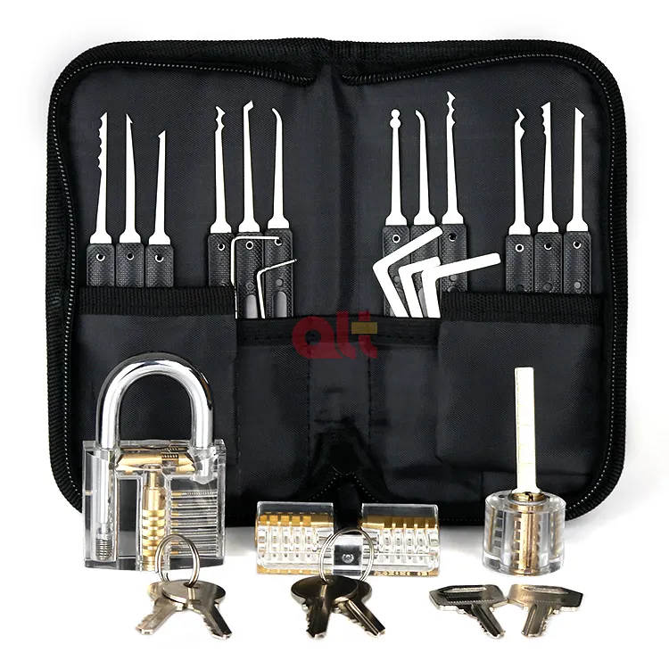 locksmith common 17 pieces lock pick set quick lock opener, oem locksmith practice lock picking starter kit