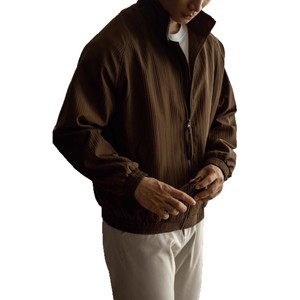 Men's Bubble Stripe Stand Collar Jacket Apricot White Loose Fit Zipper Sports <b>Cardigan</b> Youth Casual <b>Spring</b> Autumn - Product Image 5