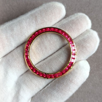 Lunette de montre personnalisée entièrement sertie de diamants roses ronds en moissanite, 40 mm, pour montre mécanique