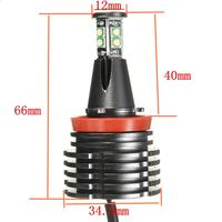 C0035 2 pièces H8 80W LED Canbus Angel Eyes Halo ampoule pour E90 E82 E60 X5 X6 H8