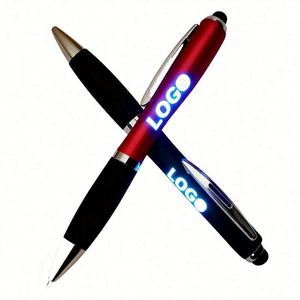 2025 New <b>Ball</b> Gift Red Blue Black Green Orange Purple <b>Led</b> Light Logo Pen - Product Image 1
