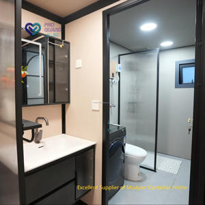 40英尺可扩展微型集装箱房，带2间主卧室别墅应用夹芯板材料20英尺大小 - Product Image 5