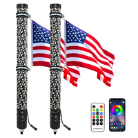 Lampe de sécurité LED multicolore pour voiture, effet de poursuite 360° °   Antenne flexible pour drapeau, lampe pour ATV, UTV, RZR, tout-terrain