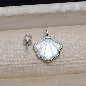 Pendentif en argent S925 version coréenne, populaire en Europe et en Amérique, coquille vide pour la création de bijoux en argent DIY avec 5-6 perles - Product Image 1