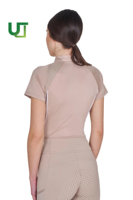 Polo pour femme d'équitation, nouvelle conception personnalisée OEM, avec fermeture éclair sur le devant, tendance