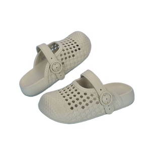 Women's Perforated EVA <b>Clogs</b> Open Toe Breathable Lightweight Casual Slip-On Mules with Buckle Decoration Summer Shoes - Product Image 1