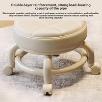 Tabouret portable avec dossier et roulettes omnidirectionnelles, design moderne et minimaliste, pour usage domestique, idéal pour changer de chaussures (patins à roulettes)