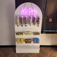 ZKAI Nuevo Set de Decoración para Fiestas Infantiles: Arco de Acrílico con LED para Dulces, Exhibidor de Snacks, Soporte de Fondo para Cumpleaños, Pared de Dulces
