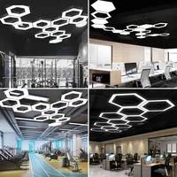 Lampe commerciale 100 mm de large LED Lumière de plafond Lumière LED de bureau Garage Lampe hexagonale LED Barre lumineuse LED