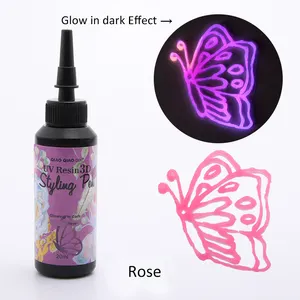 Timesrui 12 Colors Set Luminous Liquid 3d Cure UV Glue Led Color Epoxy Resin Glowing In Dark For DIY Art Handmade Jewelry