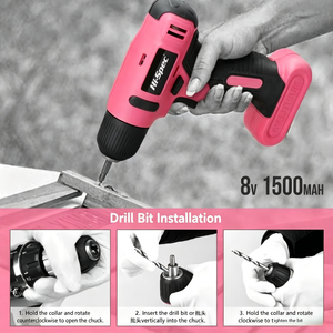 8V Lithium Ion Cordless Drill Multi Head Home Use DIY Power Screw <b>Driver</b> - Product Image 4