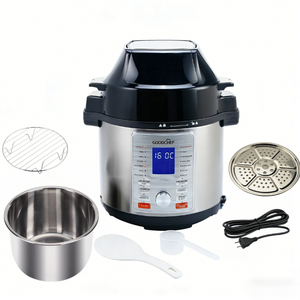 Cuisinière électrique à double couvercle en acier inoxydable, autocuiseur, friteuse à air, <span class=keywords><strong>mijoteuse</strong></span>, capacité de <span class=keywords><strong>6</strong></span> <span class=keywords><strong>litres</strong></span>, programmable, usage domestique, allemande - Product Image 5