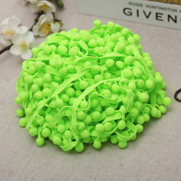 Haute qualité 2.5cm couture Pom Pom dentelle coupe frange Nylon multicolore Pompon boule pompon néon Orange garniture pour vêtement rideau