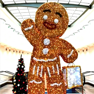 Figura Luminosa Navideña de Hombre de Jengibre Gigante para Atracciones Familiares y Escenas Festivas Interactivas - Product Image 1