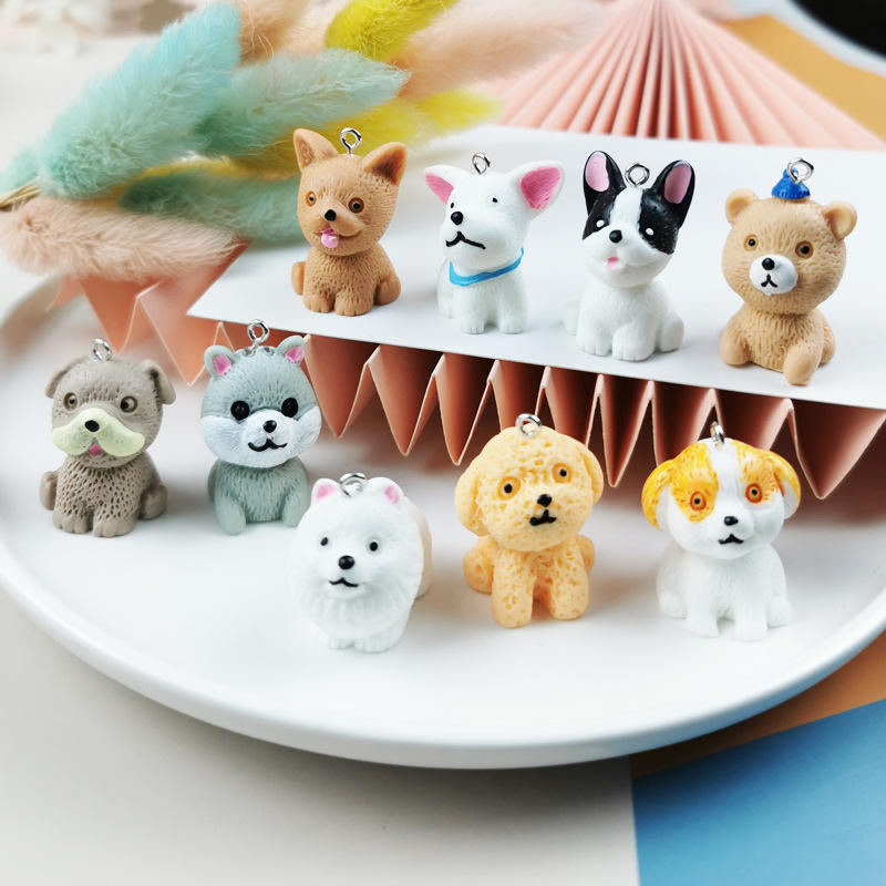 Wholesale Cute Enamel Charm Dog Pet Accessories DIY Key Pendant