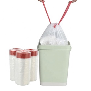 Wholesale Drawstring Trash Bags White Disposable <b>Plastic</b> Waste Bags Heavy Duty Garbage Bags for Home <b>Kitchen</b> - Product Image 6