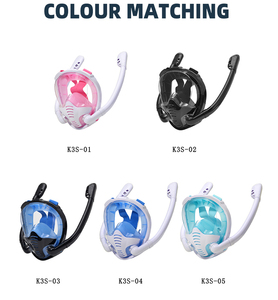 Equipo de esnórquel para natación, antivaho, antifugas, vista de 180, gafas de buceo, doble tubo, máscara de esnórquel de cara completa para adultos - Product Image 6