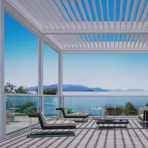 <span class=keywords><strong>Toldo</strong></span> motorizado automático de aluminio moderno, <span class=keywords><strong>toldo</strong></span> retráctil para patio trasero con cubierta de pared, pérgola para exteriores, Gazebo y pabellón - Product Image 2