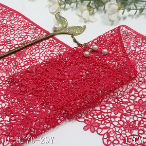 Produttore all'ingrosso di alta qualità Guipure Trim pizzo nuovo moda 17cm di larghezza solubile in acqua fiore chimico pizzo per le donne - Product Image 5