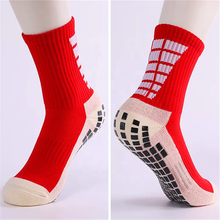 Custom Men's Wear Non-slip 6 Colors Crew Football Socks Rubber Grip Sports Socks