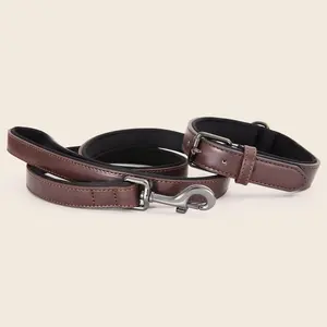 Wholesale Luxury Pu Leather Dog Leash With Matching Collar Pet Leash