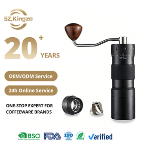 Moulin à café professionnel Kingze de qualité supérieure, en acier inoxydable CNC 420, réglable externement, portable, <span class=keywords><strong>manuel</strong></span> - Product Image 1