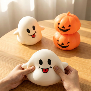 Jouet Squishy Citrouille Fantôme d'Halloween en Gros, Balle à Presser Amusante à Remontée Lente, Jouet Sensoriel Anti-Stress, Cadeau pour Fêtes d'Enfants - Product Image 2