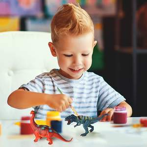 Jouets de dinosaure à peindre pour enfants, Kit de peinture artisanal, avec 12 figurines de dinosaures au look réaliste, Ages3 +, 16 pièces - Product Image 4