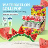 Sucette réaliste en forme de tranche de pastèque 20g, bonbon dur coloré et superposé pour les fêtes d'enfants