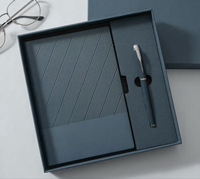Ensemble de carnets d'affaires personnalisés avec reliure thermique, couverture en cuir PU gaufré sergé, emballage coffret cadeau, cadeau d'affaires, directement de l'usine