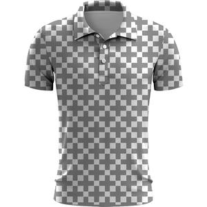 Polo da Golf Casual da uomo a misura asciutta assorbente asiatico traspirante abbigliamento sportivo alto corto con stampa Logo personalizzato squadre da Golf a buon mercato - Product Image 4