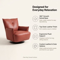 Fauteuil pivotant en similicuir PU de style italien, fauteuil simple moderne, fauteuil inclinable rembourré pour salon