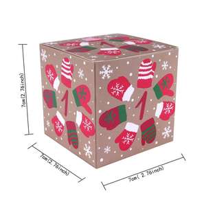 新しい<span class=keywords><strong>7cm</strong></span>クリスマスギフトキャンディースクエアボックスホリデーカレンダー1-24包装紙箱 - Product Image 6