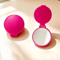 Miroir de maquillage/cosmétique en plastique pas cher, mini miroir de poche de voyage avec logo personnalisé, cadeaux promotionnels, miroir publicitaire