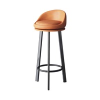 Tabouret de bar moderne à dossier haut avec pieds en métal, chaise de bar pour cuisine, café, restaurant, hôtel, vente en gros