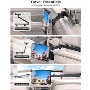 Support universel pour tablette à fixer sur l'appuie-tête de <span class=keywords><strong>voiture</strong></span>, vente en gros d'usine, rotation à 360°, support réglable pour iPad, pour siège arrière - Product Image 3