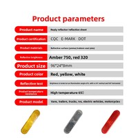 Reflector Ovalado para Scooter Eléctrico 96x24mm con Certificación E-MARK DOT, Tira Reflectante de Seguridad para Bicicleta Eléctrica, Bicicleta, Motocicleta, Piezas de Scooter