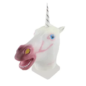 Festival Halloween Topeng Cosplay Topeng Kepala Kuda Penutup Kepala Hewan Masker Kuda untuk Dewasa Pria Masquerade
