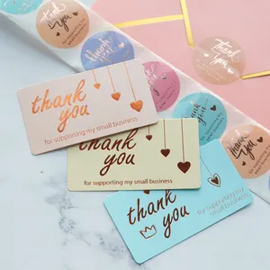 Tarjetas de felicitación para negocios pequeños, tarjetas de regalo con diseño gratuito, venta al por mayor