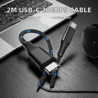 Expédition rapide, câble USB 3.1 Type-C de 1 m, haute vitesse, transfert de données 20 Gbps, charge PD 240 W 5 A, vidéo 4K 8K, gaine TPE, OEM, ordinateur portable PC