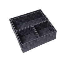 Panier artisanal non tissé PP polypropylène sangle fibre ruban tissu nylon sangle tissé panier de rangement lot de 4