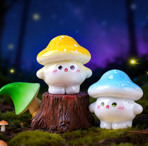 Figurines en résine 3D miniatures de champignons, elfes et fées, mignonnes et kawaii, pour mini-jardins de dessin animé, vente en gros, jouet pour enfant - Product Image 5