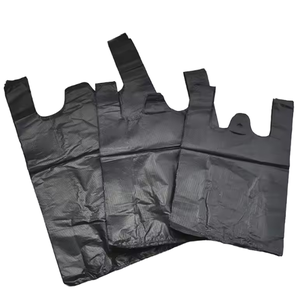 Venta caliente de buena calidad de alta resistencia negro HDPE/LDPE plástico basura camisetas bolsas - Product Image 1