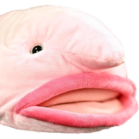 Peluche de poisson Blobfish rose réaliste à grande bouche ouverte et nez rond, personnalisée, jouet éducatif pour enfants, 13 pouces, peluche douce pour câliner