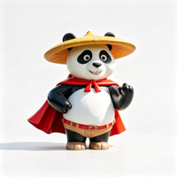Statue de Panda Héroïque Brillante en Résine avec Chapeau Conique Jaune, Taille et Couleur Personnalisables, pour Enfants, Art Moderne, Décoration de Centre Commercial