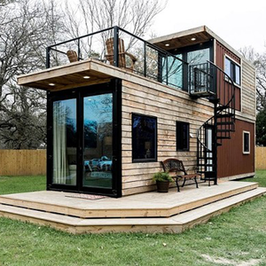 Longhe Luxury Modern Tiny Wooden Prefab House Two Storey Container Prefabricated Home Buildings Cabins Hotel Apartment Villa