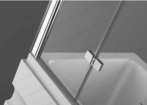 Paravent de douche <span class=keywords><strong>coulissant</strong></span> sans cadre à trois plis avec 3 panneaux en verre trempé de 4 mm d'épaisseur - Product Image 3