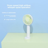 Mini ventilateur portable USB rechargeable avec support de téléphone, 3 vitesses, design silencieux, pour bureau, dortoir, cadeau idéal pour étudiants et influenceurs